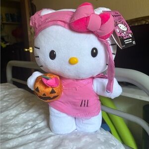 Hello Kitty in Pink Dress with Pumpkin Accessory